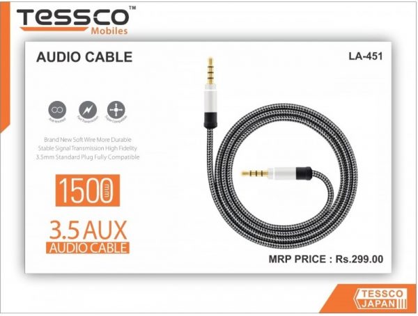 Tessco LA 451 AUX Cable 1.5meter (6 Months Warranty) - Image 2